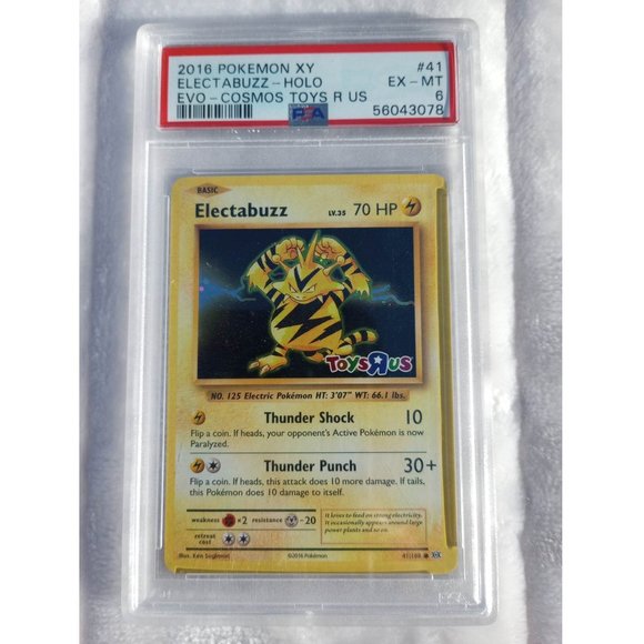 2016 Pokemon PSA 6 XY Evolutions Cosmos TOYS R US HOLO Electabuzz #41 Collectibl - Picture 1 of 6